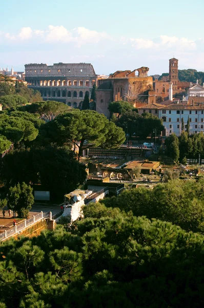 Římské fórum a colosseum, Řím — Stock fotografie