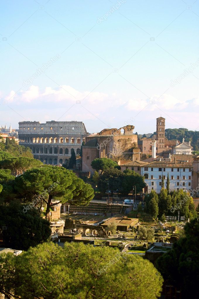 Roman forum and Colosseum, Rome