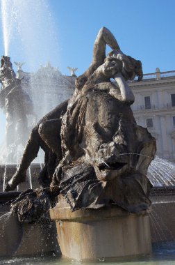 Fountain in Piazza della Republica, Rome clipart