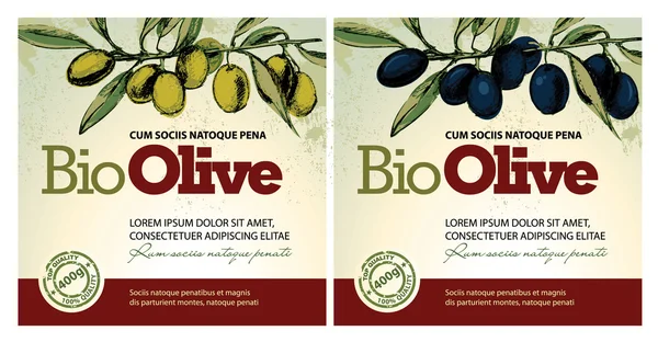 Étiquettes d'huile d'olive — Image vectorielle