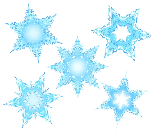 Комплект снежинок — стоковый вектор