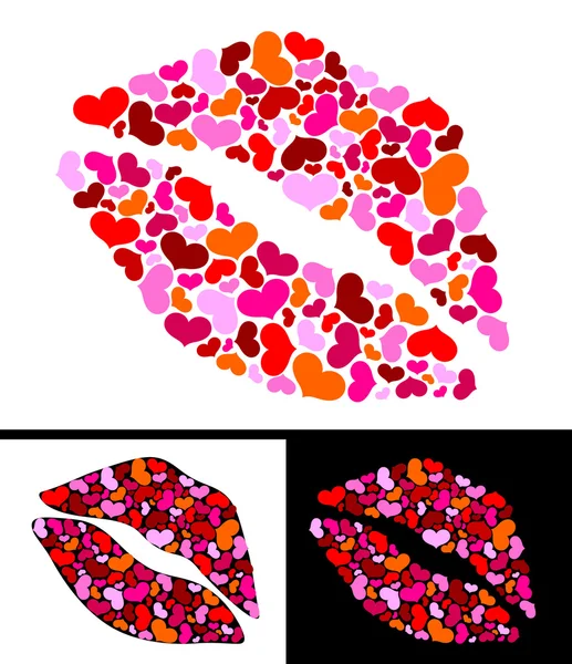 One kiss for Valentine's Day — Stock Vector