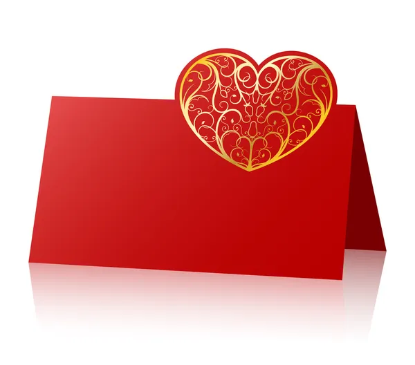 Cartão com coração ornamentado — Vetor de Stock