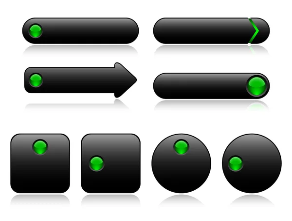 Web için siyah düğmeleri — Stok Vektör
