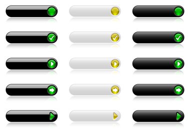 Web buttons (black and white) clipart