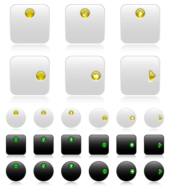 Web düğmeleri (siyah beyaz) -2 — Stok Vektör