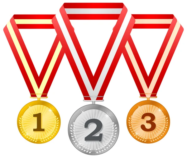 Médailles sur rubans — Image vectorielle