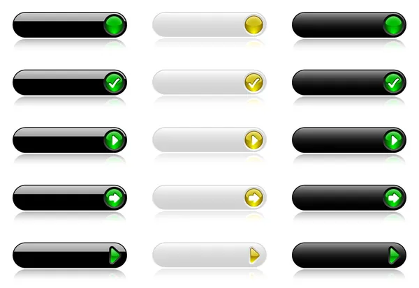 Web buttons (black and white) — Stock Vector
