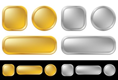 Gold and silver buttons clipart