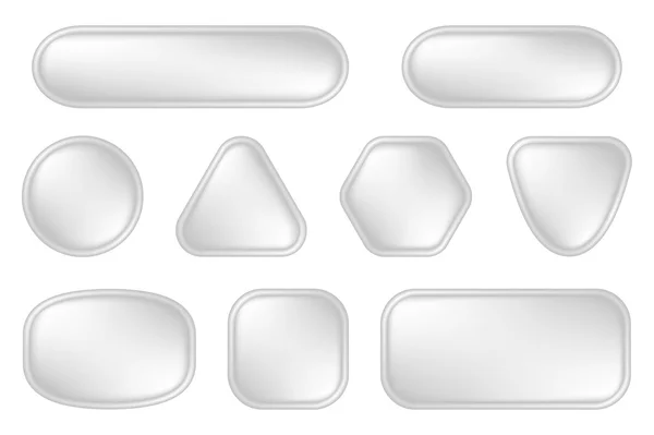 Λευκά κουμπιά για το web — Διανυσματικό Αρχείο