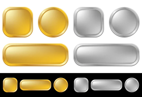Altın ve gümüş düğmeler — Stok Vektör