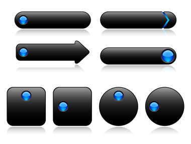 Black buttons for web clipart