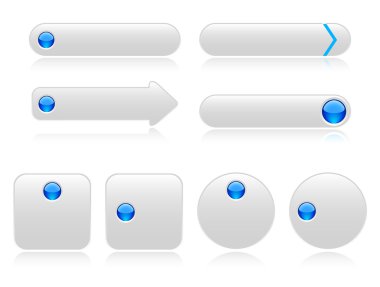 White buttons for web clipart