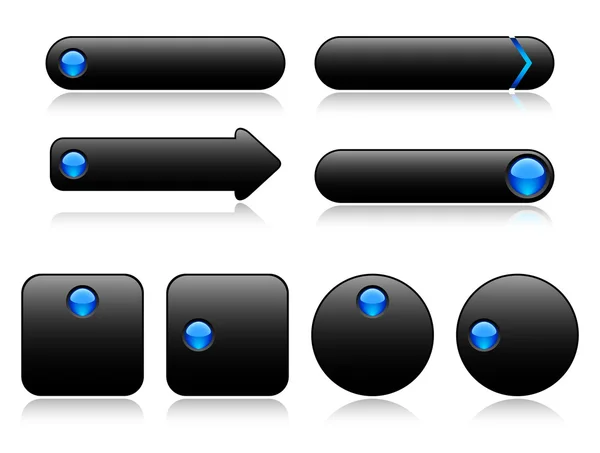 Чорні кнопки для веб — стоковий вектор
