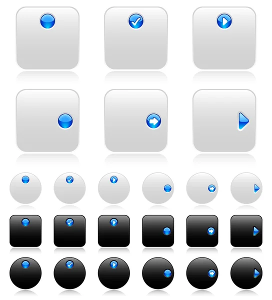 Web düğmeleri (siyah beyaz) -2 — Stok Vektör
