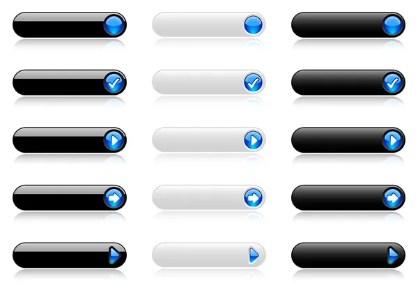Web ボタン (黒と白) ロイヤリティフリーストックベクター