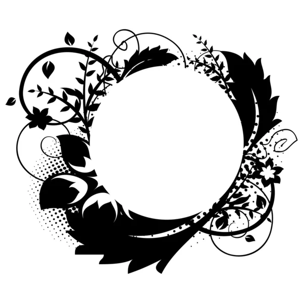 Cadre circulaire avec décorations florales 1 — Image vectorielle