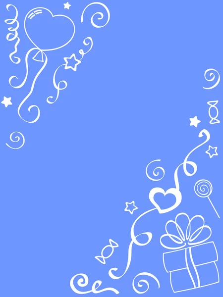 Dovolená, malované pozadí (modrý) — Stockový vektor