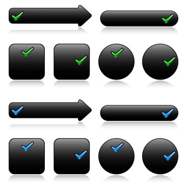 Black buttons for web clipart