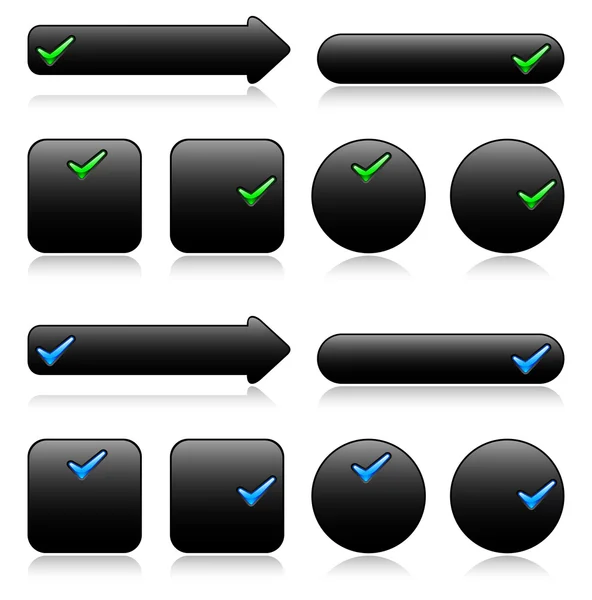 Чорні кнопки для веб — стоковий вектор