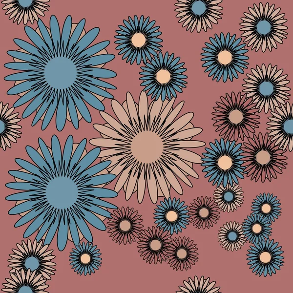 Sömlös abstrakt blommönster — Stock vektor