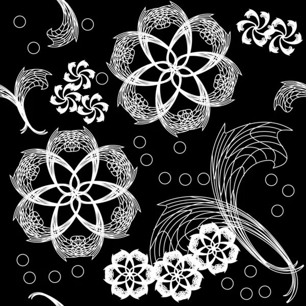 Dikişsiz soyut çiçek desenli — Stok Vektör