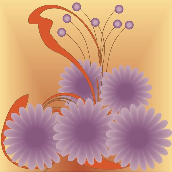 Kunst bloemen — Stockvector