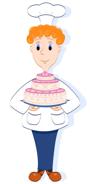 Vector: dibujo niña | Vector de dibujos animados chef Cupcakes niña
