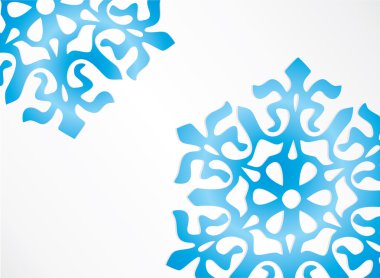 Dark blue snowfloke on snow clipart