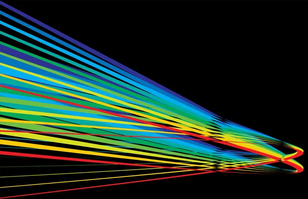 Ljusa raibow på en svart bakgrund — Stock vektor