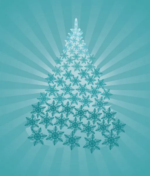 Fantastisk tur-tree i crystal snöflingor — Stock vektor