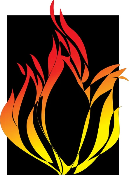 Flamens a black background. — Stock Vector