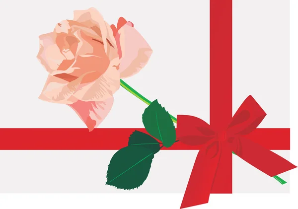 Rose en un regalo — Archivo Imágenes Vectoriales