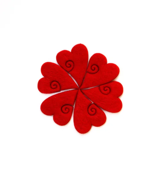 Red flower from hearts — Stock Photo, Image