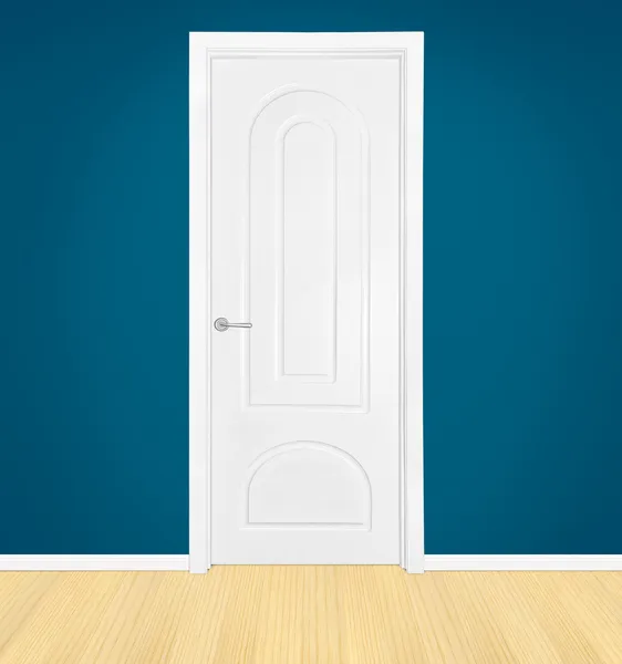 Fehér ajtó zárva — Stock Fotó
