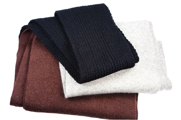3 つの羊毛のスカーフ — ストック写真