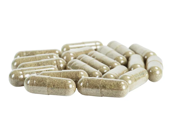 stock image Capsules with medicinal herb