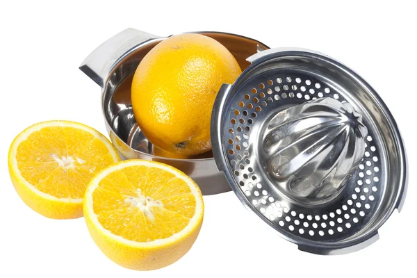 Orange and manual juicer — Stock Photo, Image