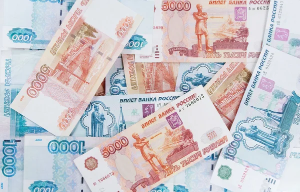 Pénz öt ezer és ezer rubel — Stock Fotó