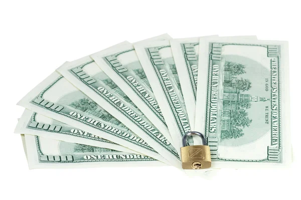 stock image Money dollars and lock