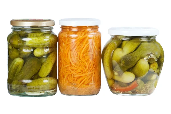 Pickled cucumbers and carrots — Stock Photo, Image