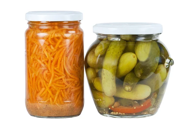 Pickled cucumbers and carrots — Stock Photo, Image