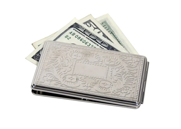 Silver Money Holder — Stock Photo, Image