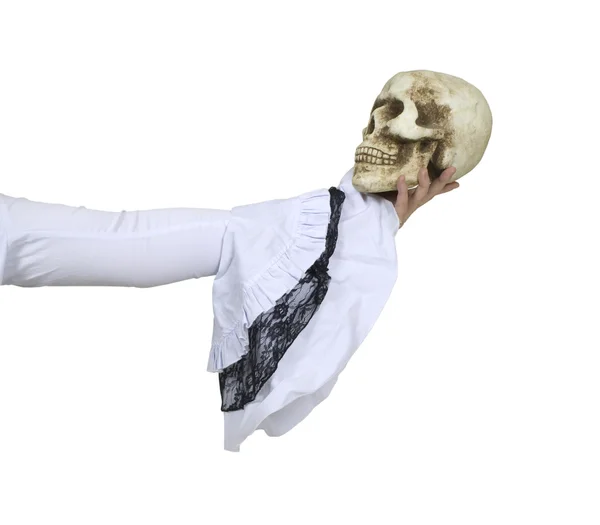 Encaje y cráneo gótico blanco —  Fotos de Stock