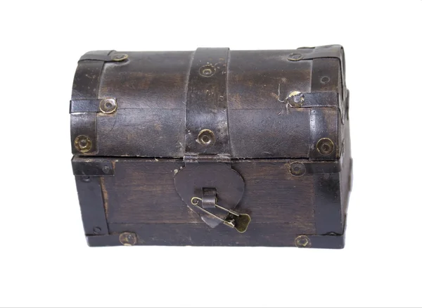 Dřevěný starožitný kufr — Stock fotografie