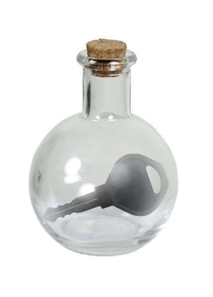 Nyckeln i en flaska — Stockfoto
