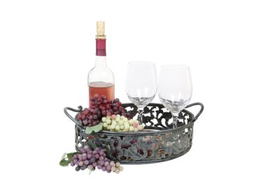 Wine in Serving Tray clipart