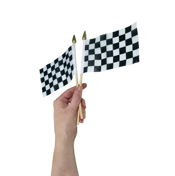 Bandiere a scacchi sventolanti — Foto Stock