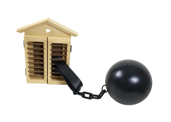 Huis met bal en ketting — Stockfoto