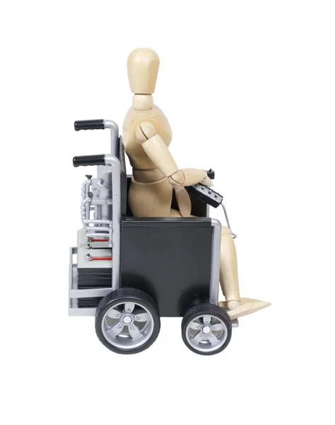 Siedząc w elektrycznym wózku inwalidzkim — Zdjęcie stockowe